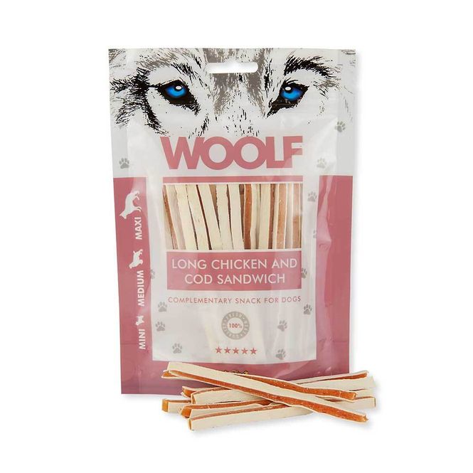 Hovedbilde Woolf - long chicken and cod sandwich 100g