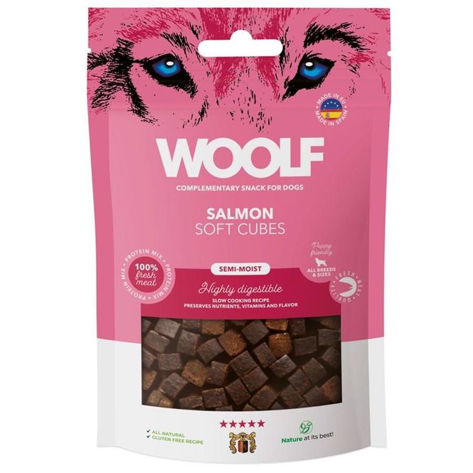 Hovedbilde Woolf - Soft Cubes Salmon 100g