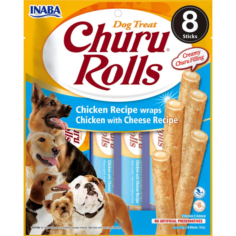 Churu DOG Rolls Chicken with Cheese 8pk