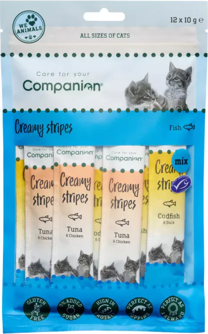 Hovedbilde Companion Cat Creamy Stripes 12x10g