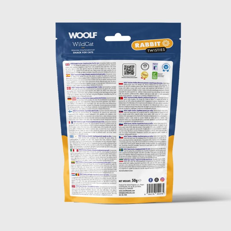 Woolf Wildcat Rabbit Twisties 50g