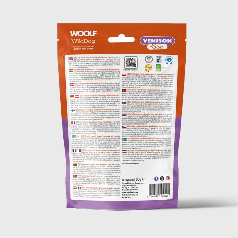 Woolf Wilddog Soft Venison Bites 100g